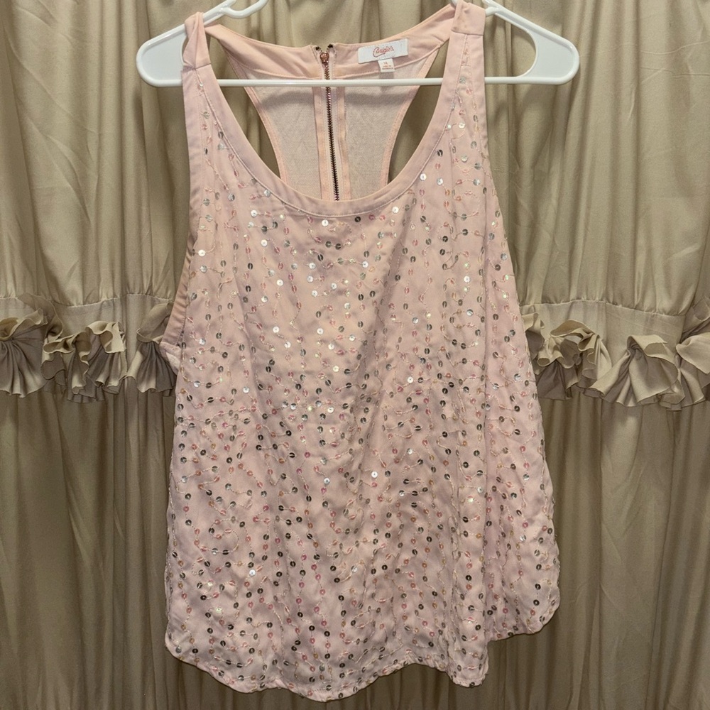 Candie's Light Pink Sequin Tank Top